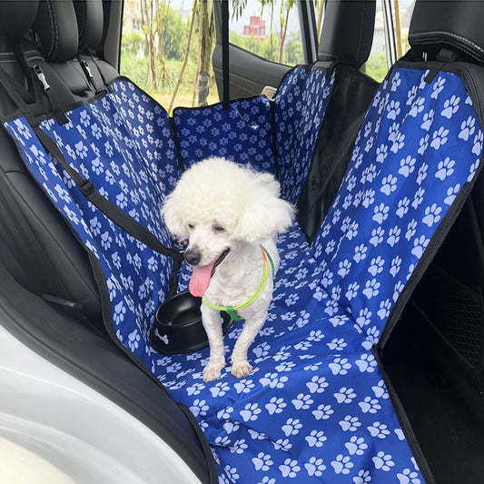 Paw - Print Waterproof Car Dog Mat with Mesh - Travel Safe & Clean